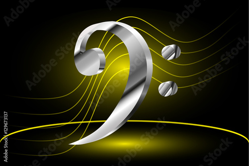 Music note stave and bass clef, bass clef,