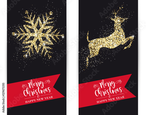 Luxury Merry Christmas Gold Banner