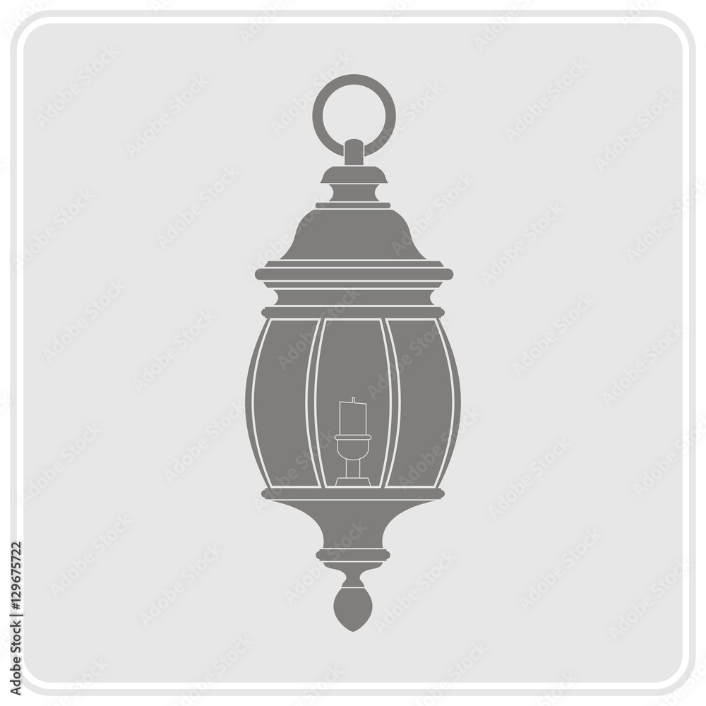 monochrome icon with lantern for your design