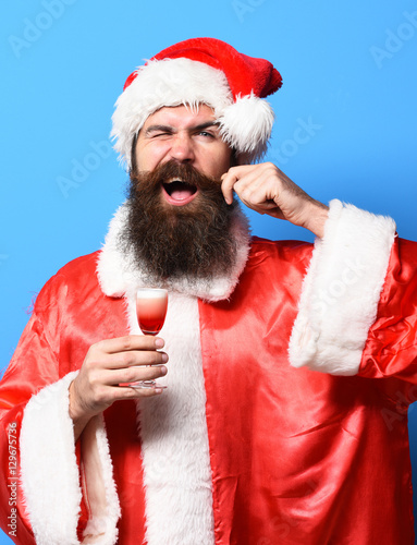 handsome bearded santa claus man