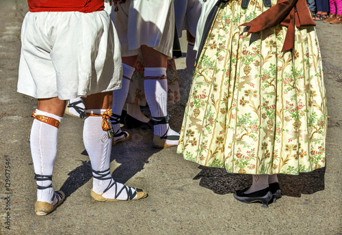 People in local costume, perform a traditional Spanish dance 