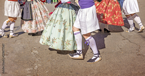 People in local costume, perform a traditional Spanish dance 