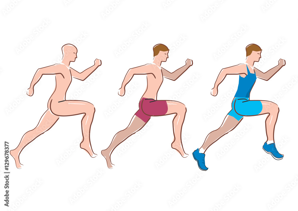 Running Young man.
Stylized illustration of running young  man. Vector available.