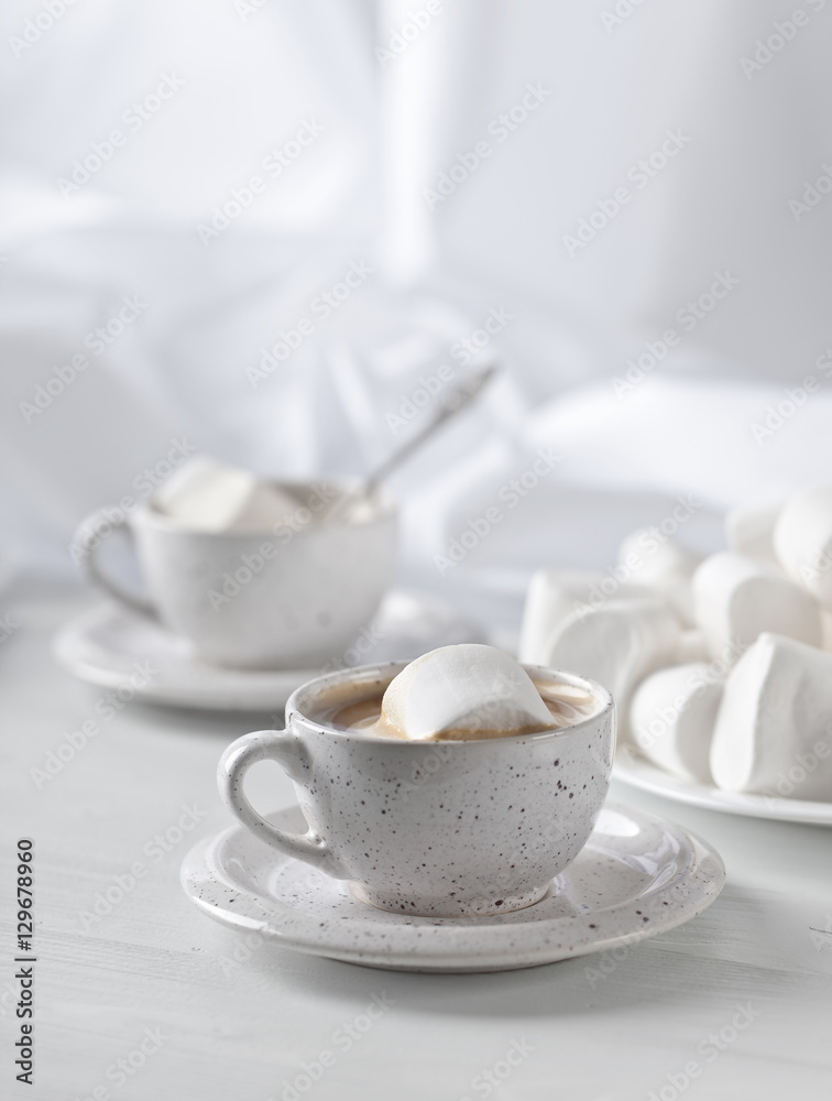 marshmallows and a cup of hot chocolate