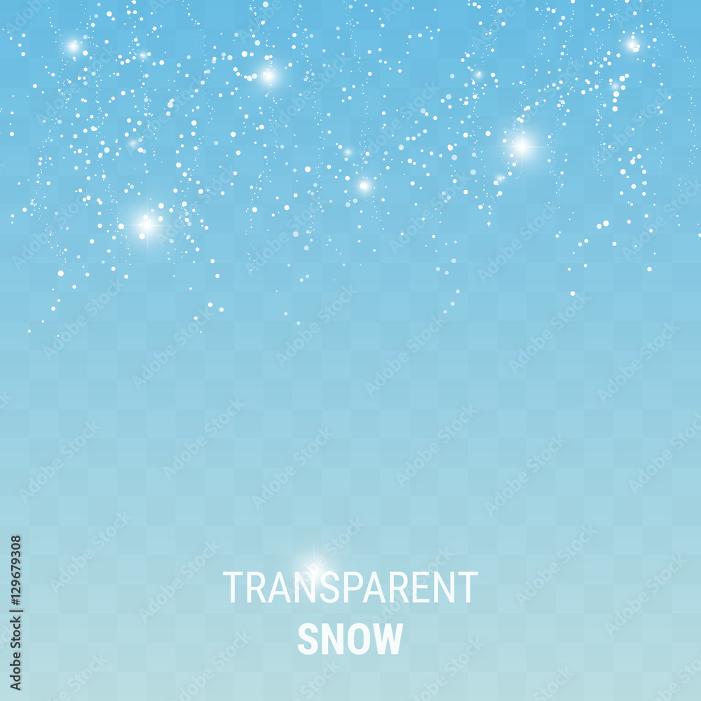 Fototapeta premium Snow on a transparent background