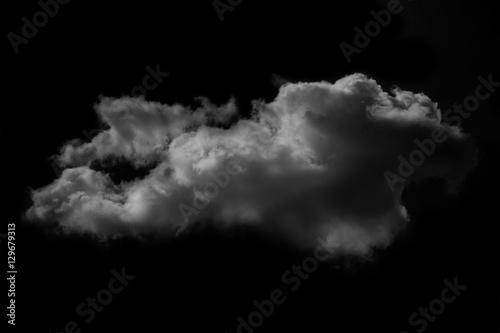 white cloud and smoke isolated on black, background and texture