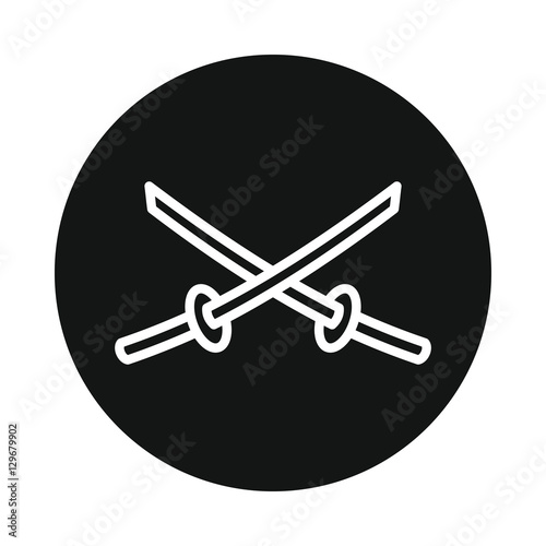 Japan sword katana icon isolated on white background