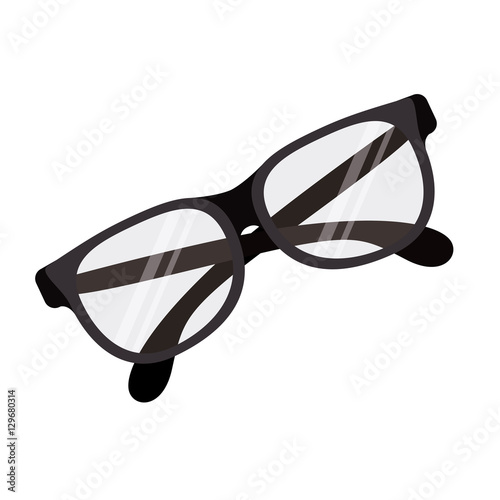 Glasses icon. Fashion style accessory eyesight and optical theme. Isolated design. Vector illustration