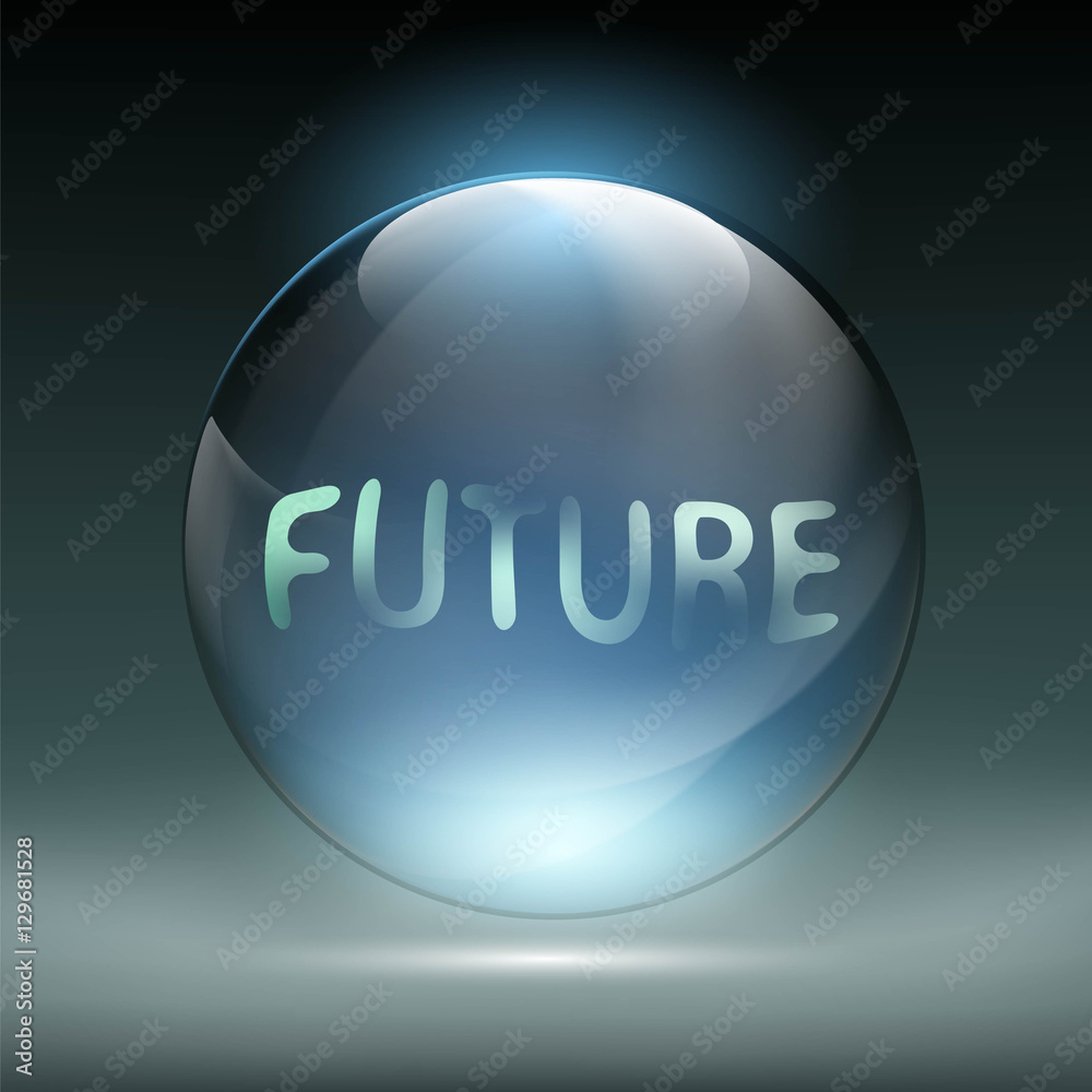 Crystal magic ball for divination. Foretelling the future. Stock Crystal magic ball for divination. Foretelling the future. Stock
