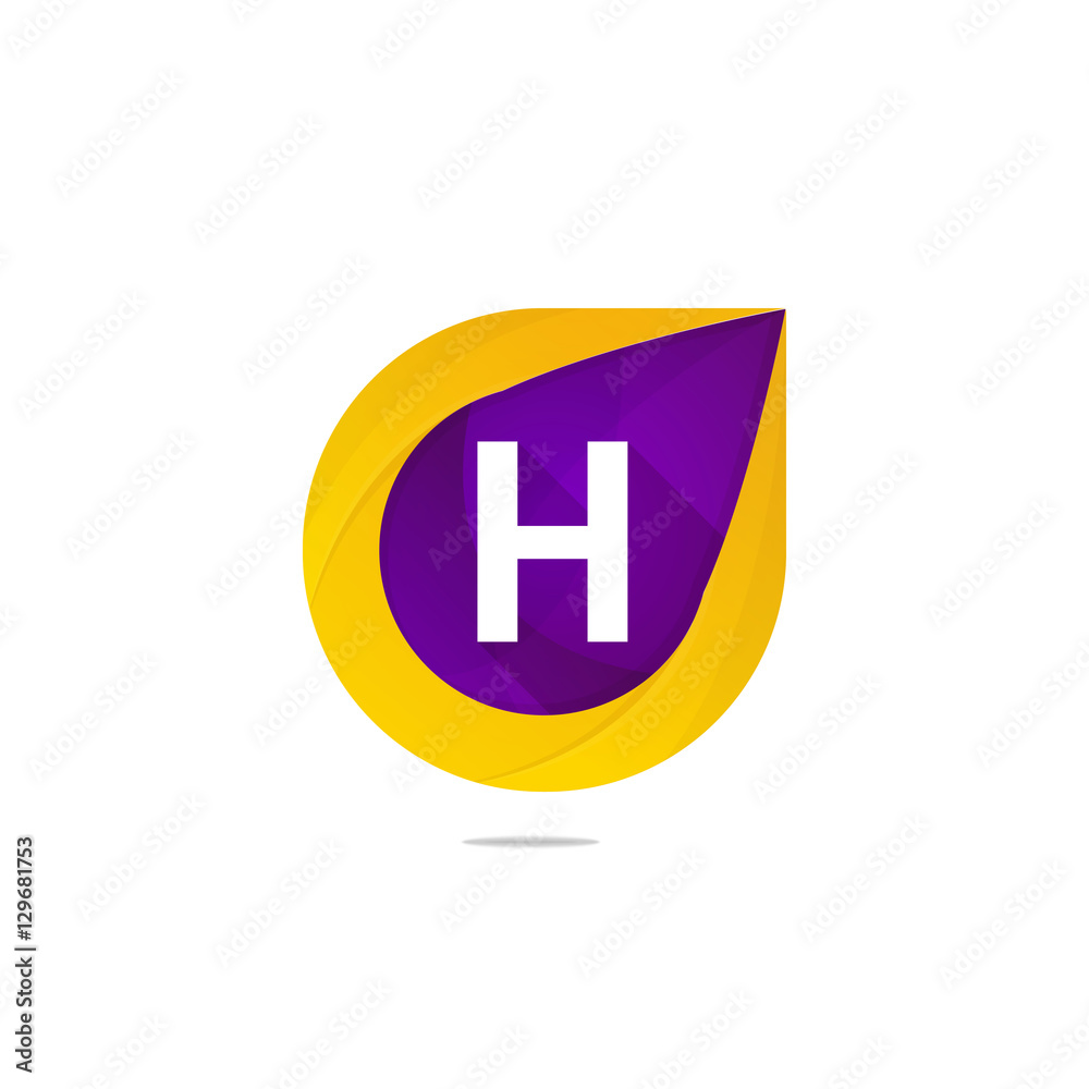 Fun flat H letter logo sign. Abstract shape element icon vector Fun flat H letter logo sign. Abstract shape element icon vector