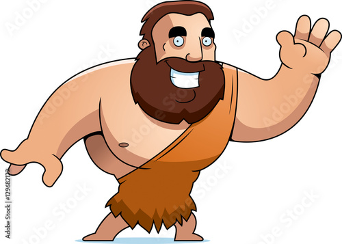 Cartoon Barbarian Waving