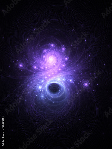 Dark shiny fractal nebula  digital artwork for creative graphic design