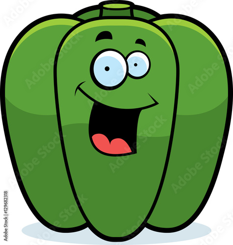 Cartoon Bell Pepper Smiling