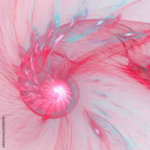 Bright light red spiral, digital artwork for creative graphic design