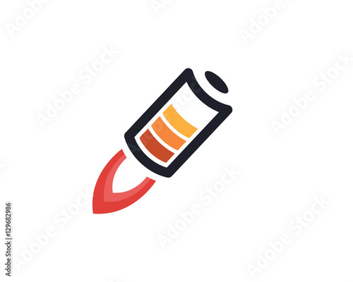 Modern Power Battery Logo Symbol - Funky Music Beat Energy