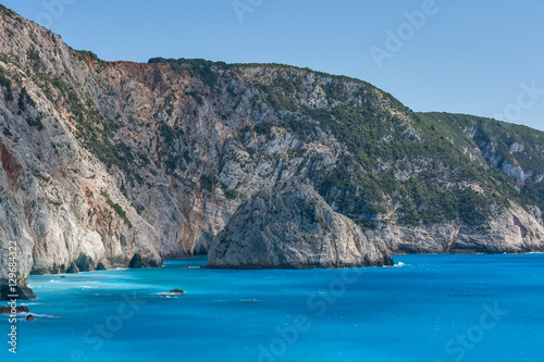 Landscape of Rocks near Porto Katsiki Beach, Lefkada, Ionian Islands, Greece © hdesislava
