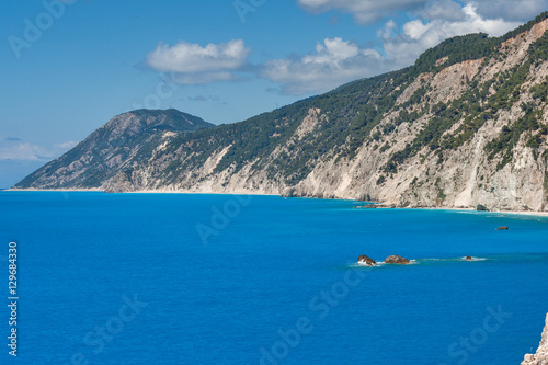 Landscape of Rocks near Porto Katsiki Beach, Lefkada, Ionian Islands, Greece © hdesislava