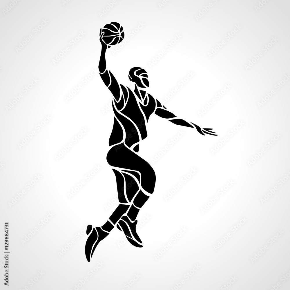 Basketball player. Slam Dunk Silhouette Basketball player. Slam Dunk Silhouette