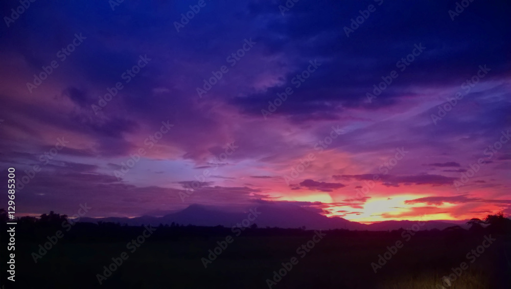 The Sky and Cloudy on Twilight  in a day  of summer