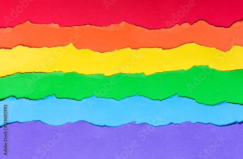 Rainbow flag made of paper  LGBT symbol