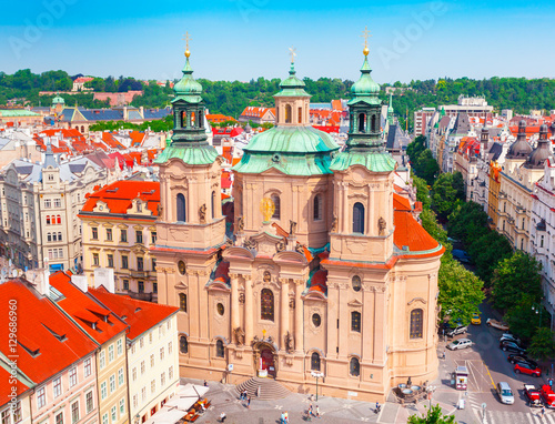Photography St. Nicholas Church, Old Town Square in Prague, Czech Republic