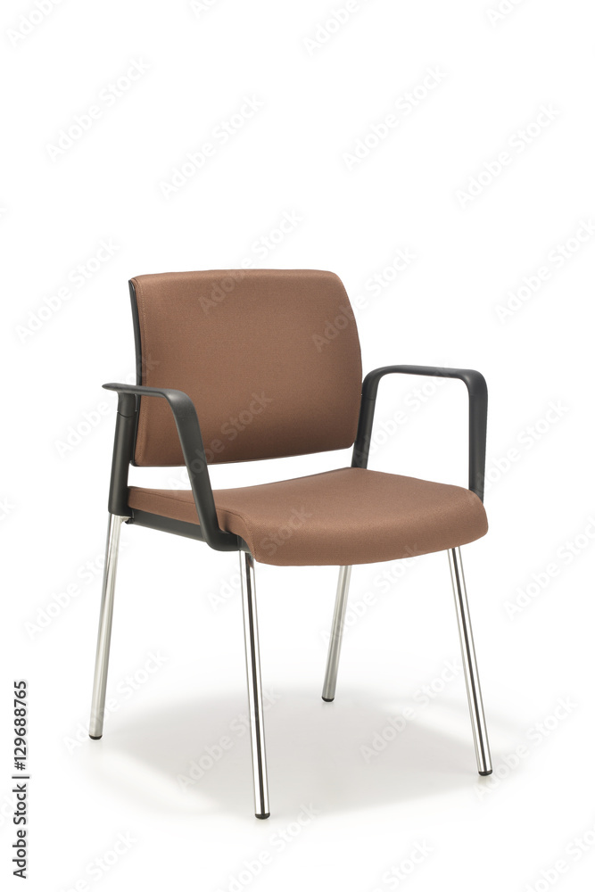 Office chair in brown fabric with armrests Office chair in brown fabric with armrests