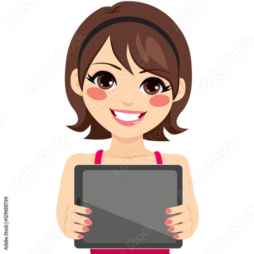 Young happy smiling woman s...