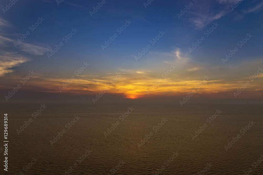 abstract sunset on the sea and golden filter - can use to display or montage on product