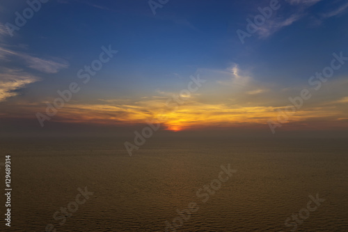 abstract sunset on the sea and golden filter - can use to display or montage on product
