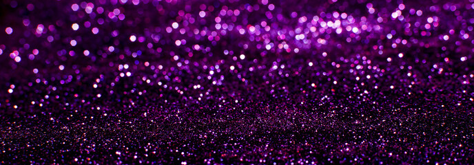 purple glitter texture christmas abstract - panoramic background or bokeh with blank space