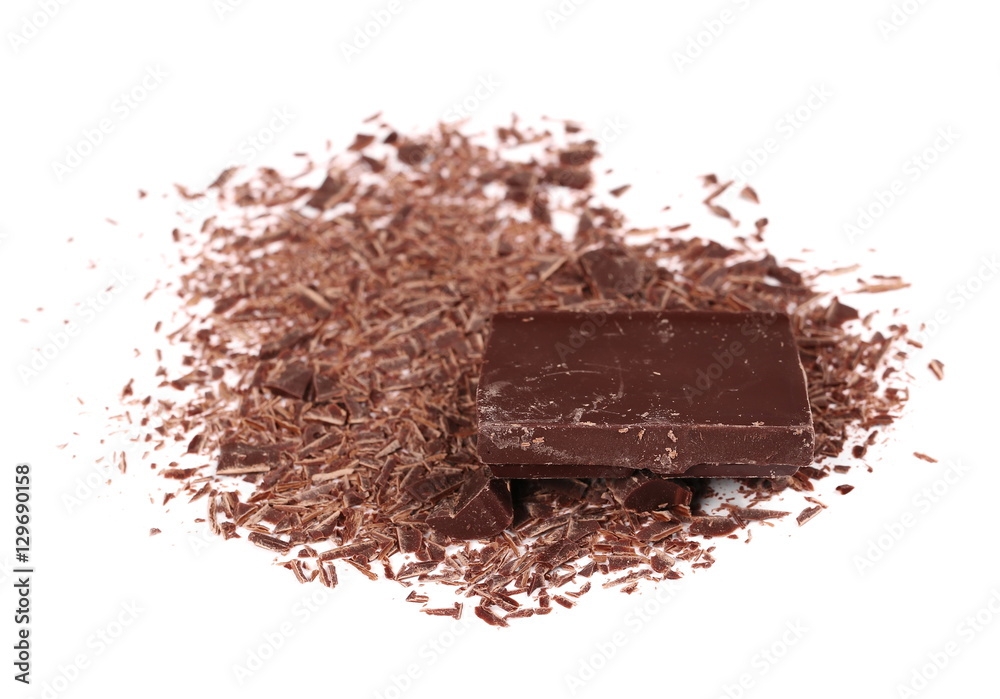 chocolate chopped isolated on white chocolate chopped isolated on white