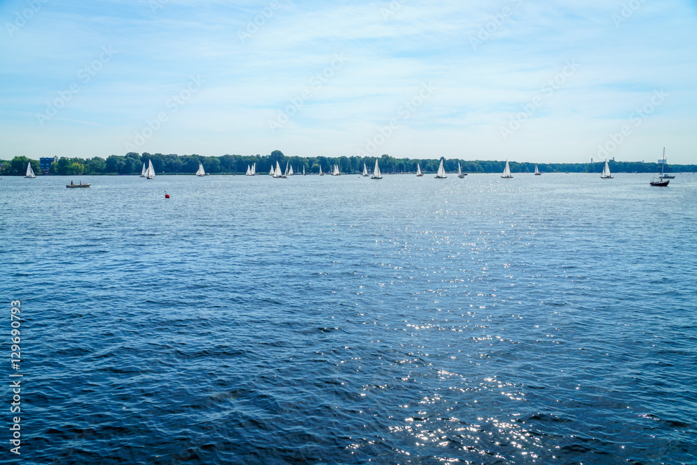 Boats sailing in the European summer