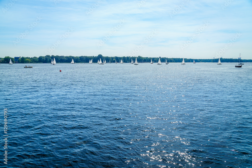 Boats sailing in the European summer Boats sailing in the European summer