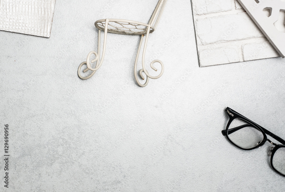 Fototapeta premium Samples of material on white background. interior design select material for idea.