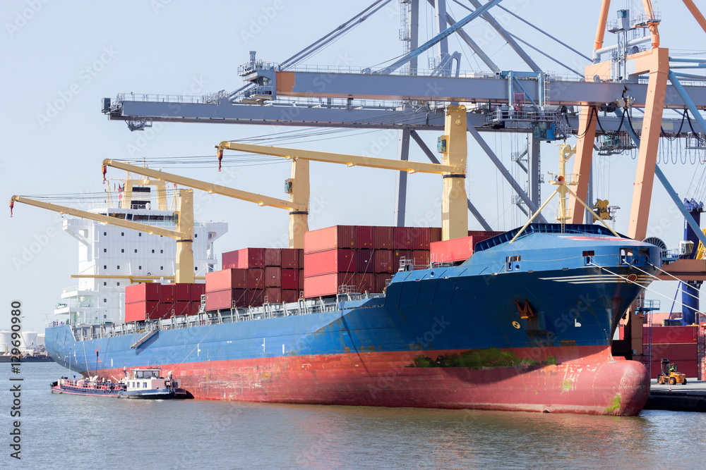 Fototapeta premium Container ship moored