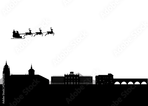 Santa Claus flying over Salamanca