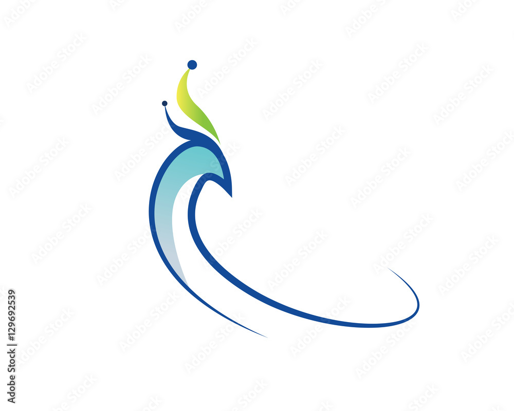 Modern Bird Logo - Elegant Abstract Peacock Modern Bird Logo - Elegant Abstract Peacock