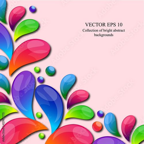 Abstract colorful arc-drop background with place for text . Vector.