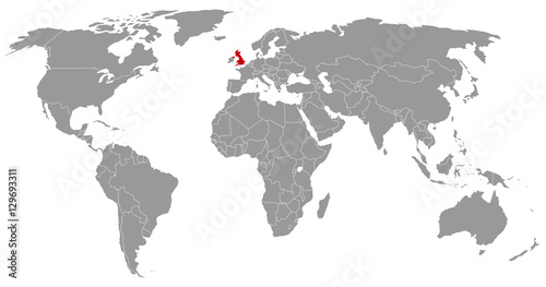 United Kingdom on World map