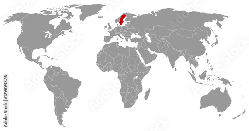 Schweden auf der Weltkarte