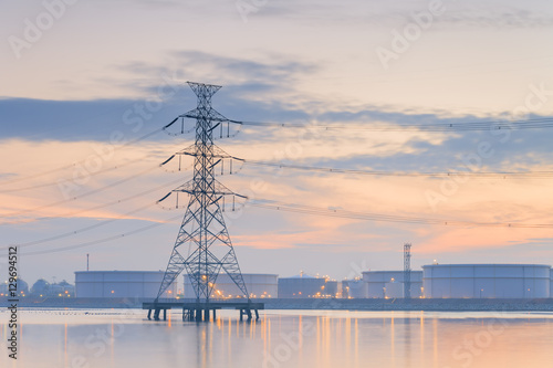 High voltage pole and stroge tank