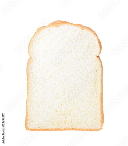 Slice of Natural bread isolated on white background
