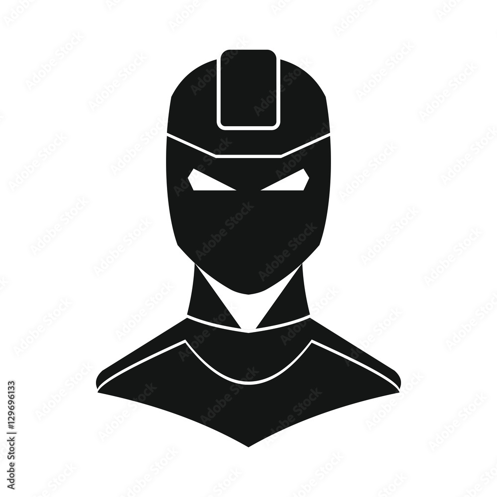 Superhero illustration in flat silhouette style