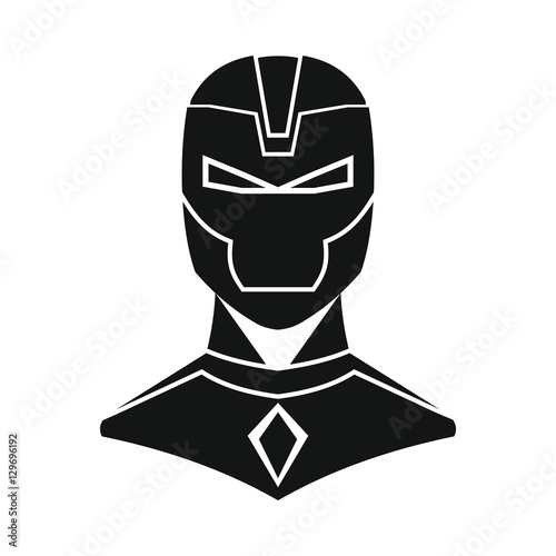Superhero illustration in flat silhouette style