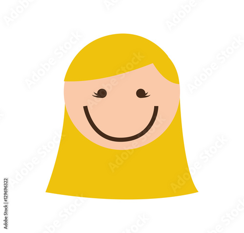 cute girl character isolated icon vector illustration design