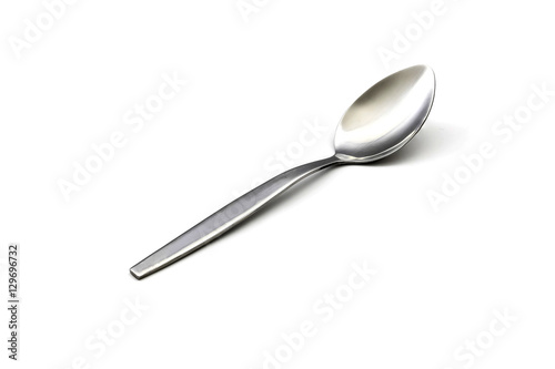 single simple normal spoon isolated on white background