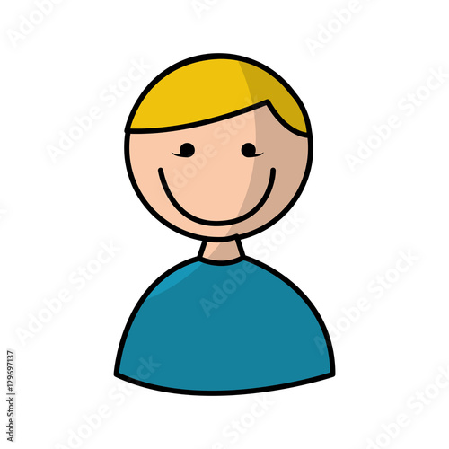 cute boy character icon vector illustration design