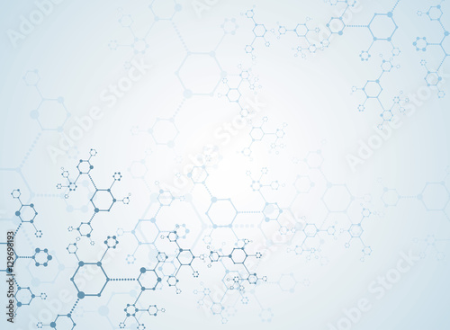Abstract background medical substance and molecules. photo