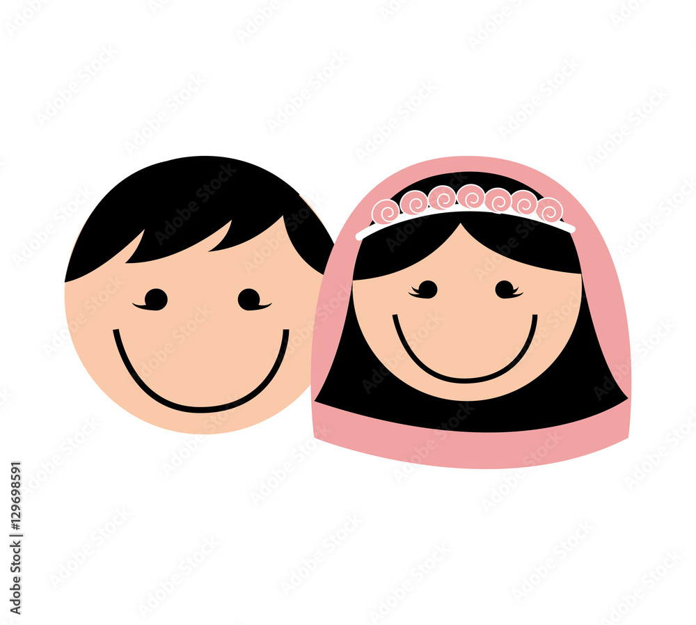 cute little just married couple vector illustration design cute little just married couple vector illustration design