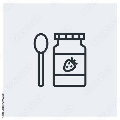 Strawberry jam icon